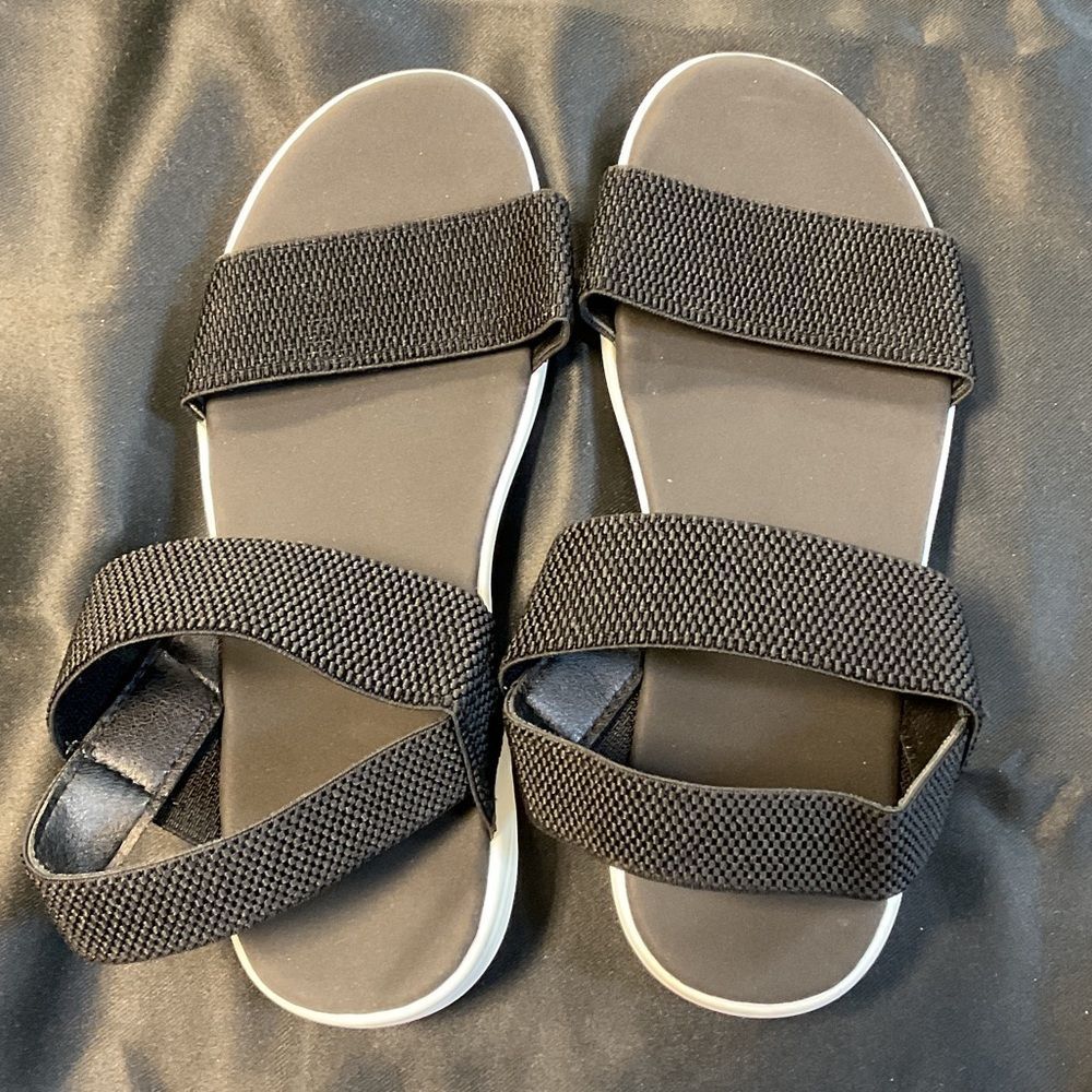 Black Women's Dual-Strap Comfort Sandals